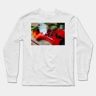 Oriental lily And  Baroque Violin Long Sleeve T-Shirt